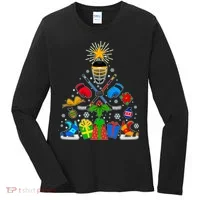 Hockey Christmas Tree Women's Long Sleeve Shirt thumb 0