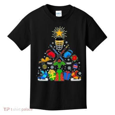 Hockey Christmas Tree Kids T-Shirt