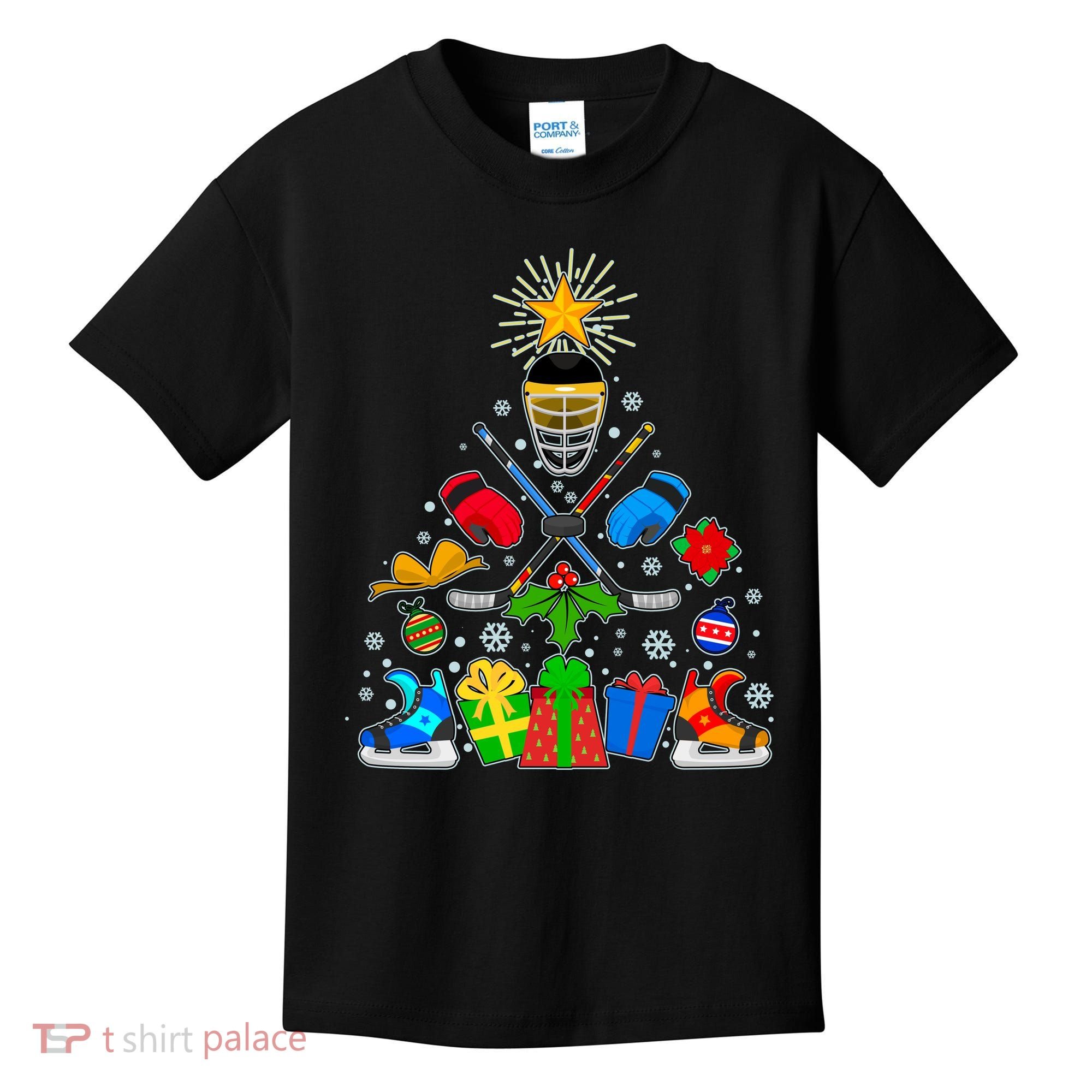 Hockey Christmas Tree Kids T-Shirt