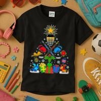 Hockey Christmas Tree Kids T-Shirt thumb 3