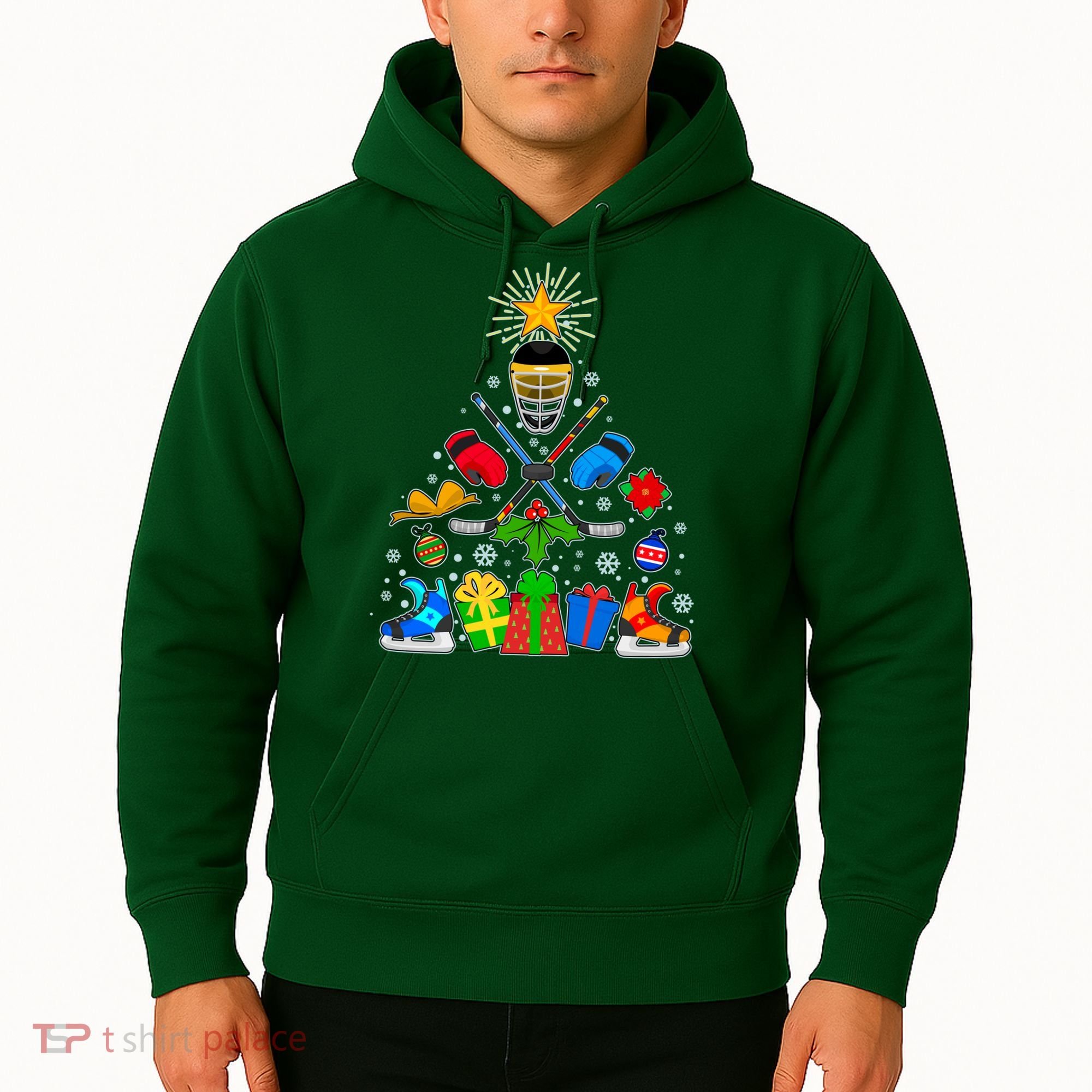 Hockey Christmas Tree Hoodie