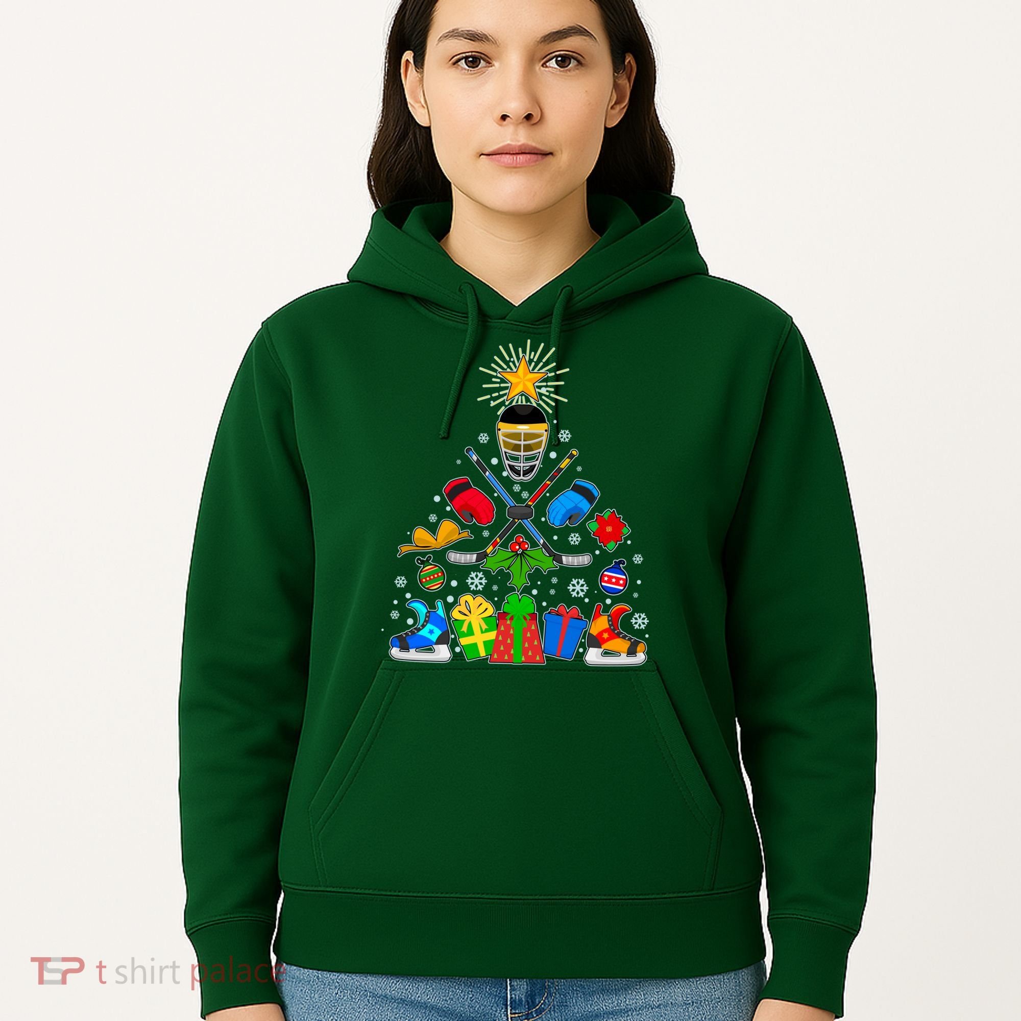 Hockey Christmas Tree Hoodie