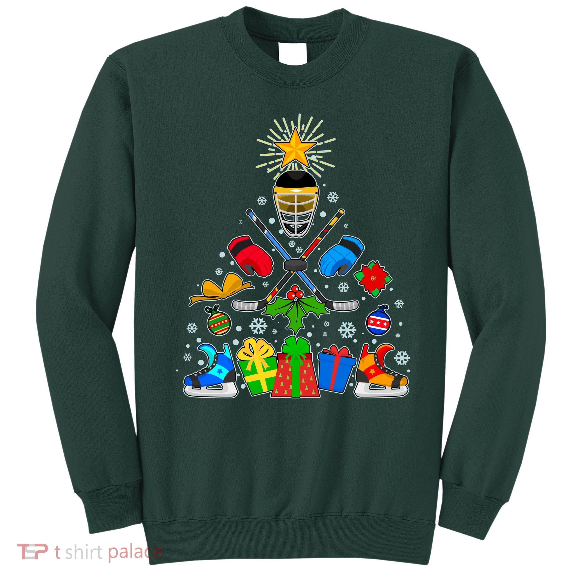 Hockey Christmas Tree Sweatshirt