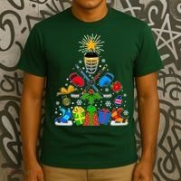 Hockey Christmas Tree T-Shirt thumb 3
