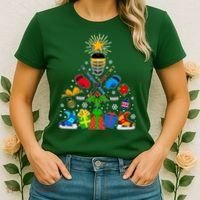 Hockey Christmas Tree Women's T-Shirt thumb 2