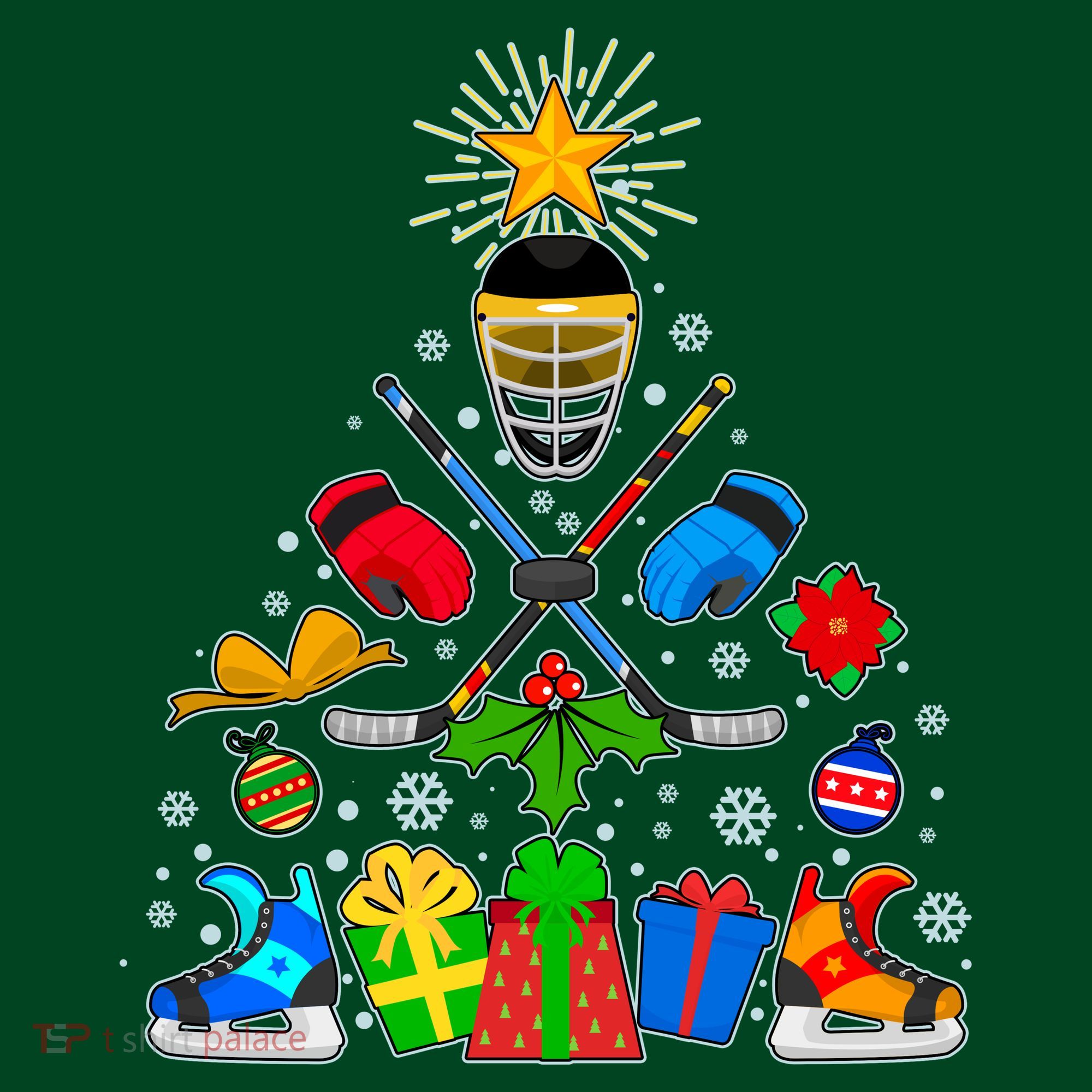 Hockey Christmas Tree Women's T-Shirt