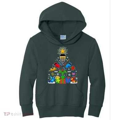 Hockey Christmas Tree Kids Hoodie
