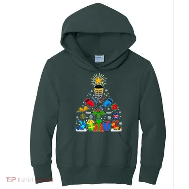 Hockey Christmas Tree Kids Hoodie