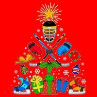 Hockey Christmas Tree Santa Hat thumb 1