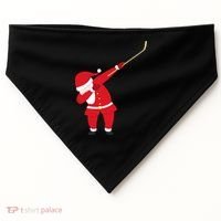 Hockey Dabbing Santa USA-Made Doggie Bandana thumb 0
