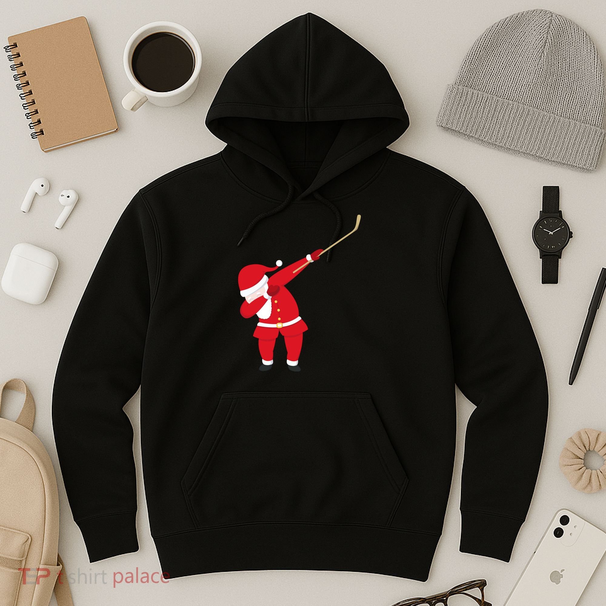 Hockey Dabbing Santa Hoodie