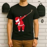 Hockey Dabbing Santa T-Shirt thumb 6