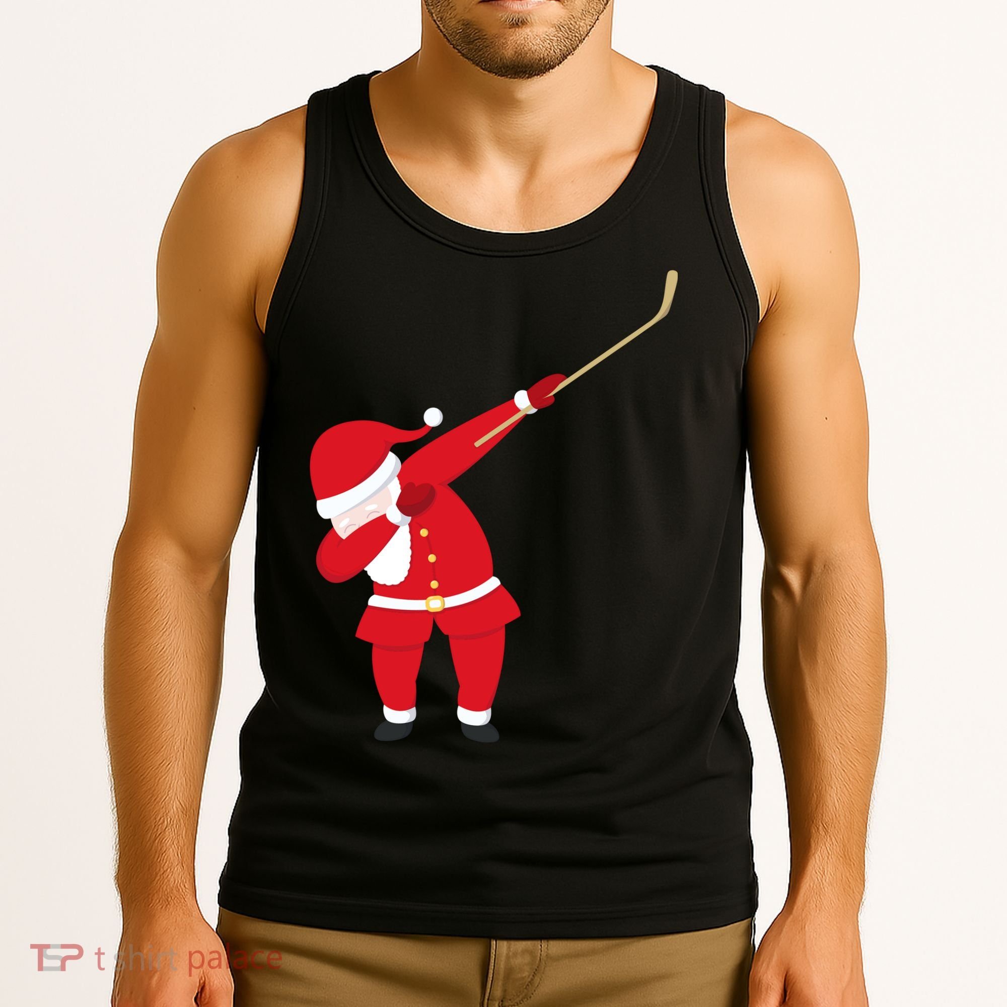 Hockey Dabbing Santa Tank Top