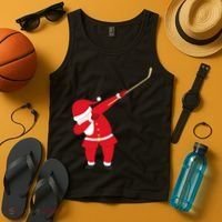 Hockey Dabbing Santa Tank Top thumb 4