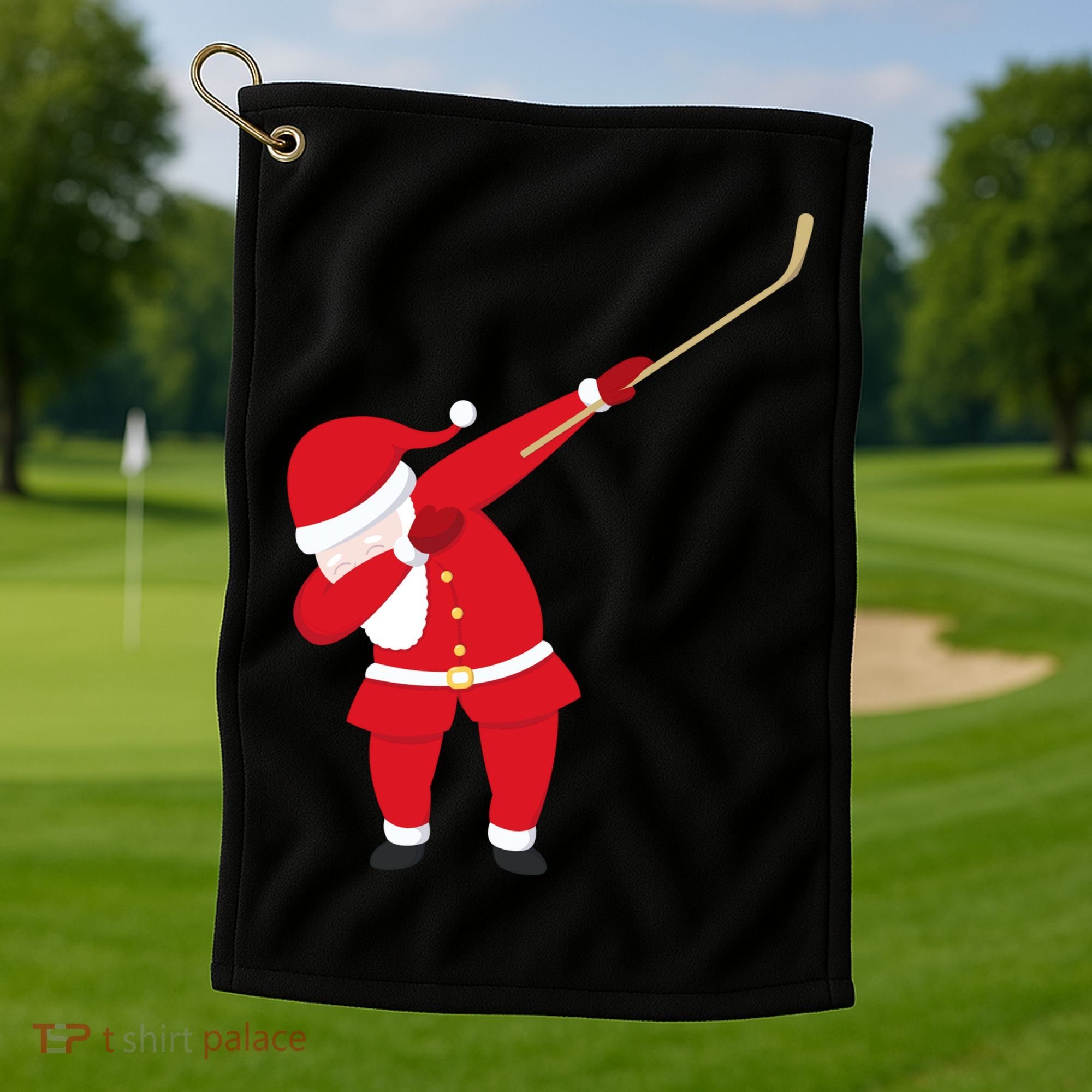Hockey Dabbing Santa Golf Towel