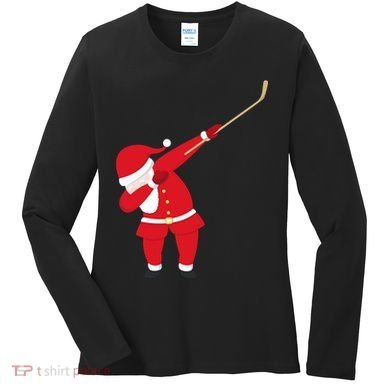 Hockey Dabbing Santa Women's Long Sleeve Shirt