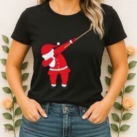 Hockey Dabbing Santa Women's T-Shirt thumb 2