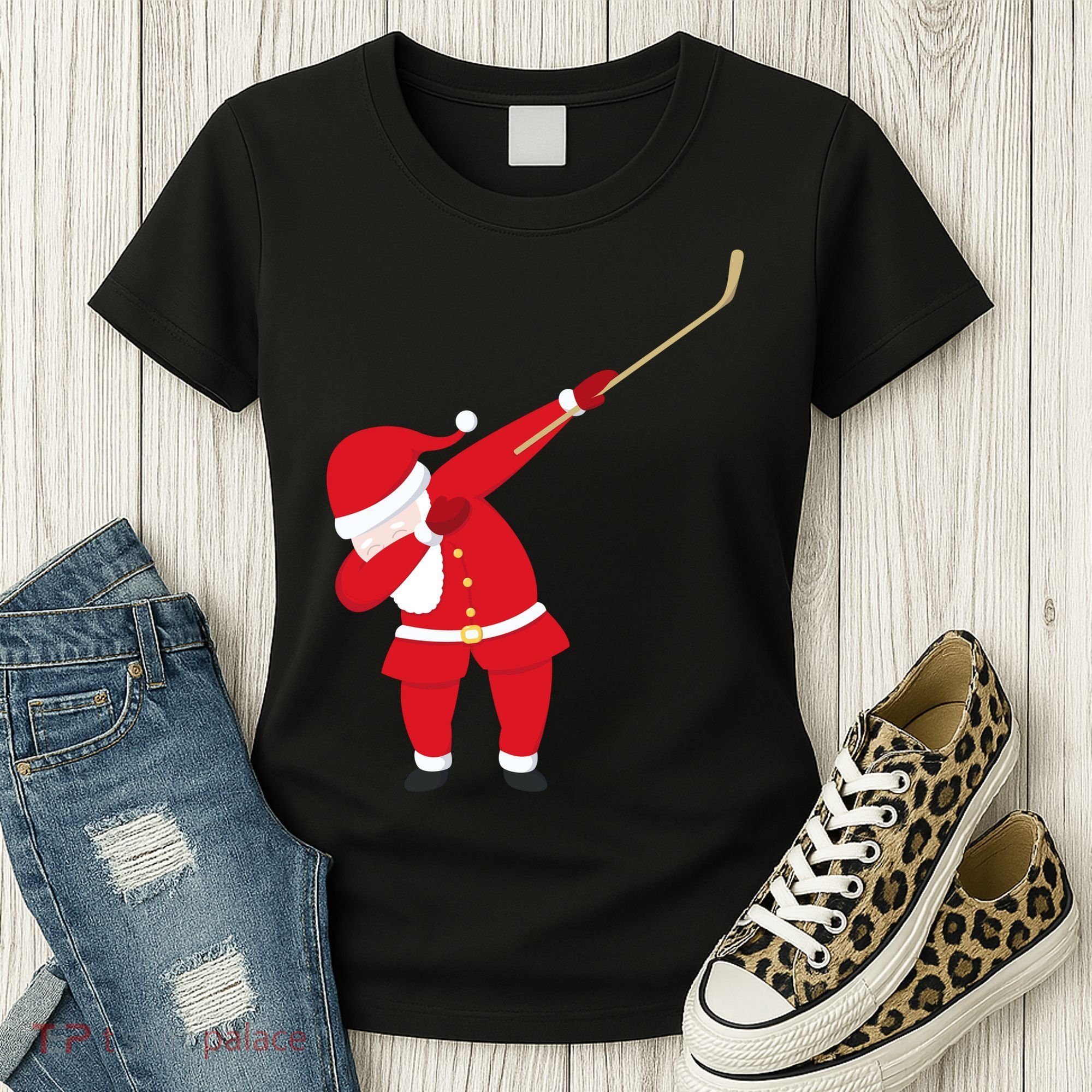 Hockey Dabbing Santa Women's T-Shirt