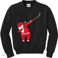 Hockey Dabbing Santa Kids Sweatshirt thumb 0