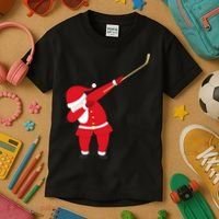 Hockey Dabbing Santa Kids T-Shirt thumb 3