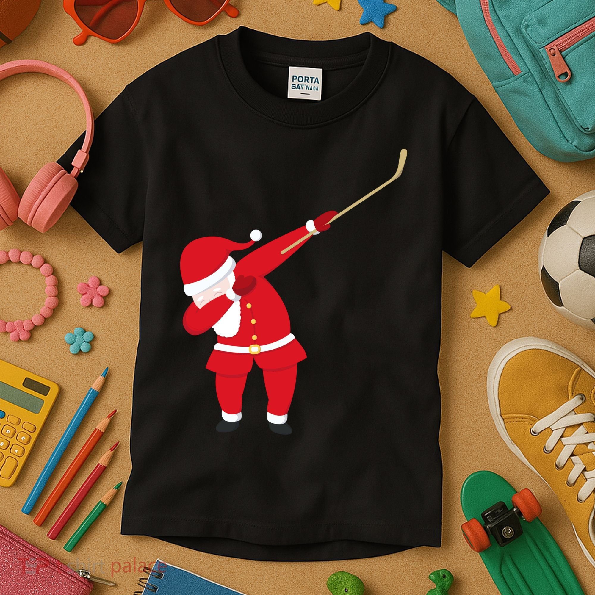Hockey Dabbing Santa Kids T-Shirt