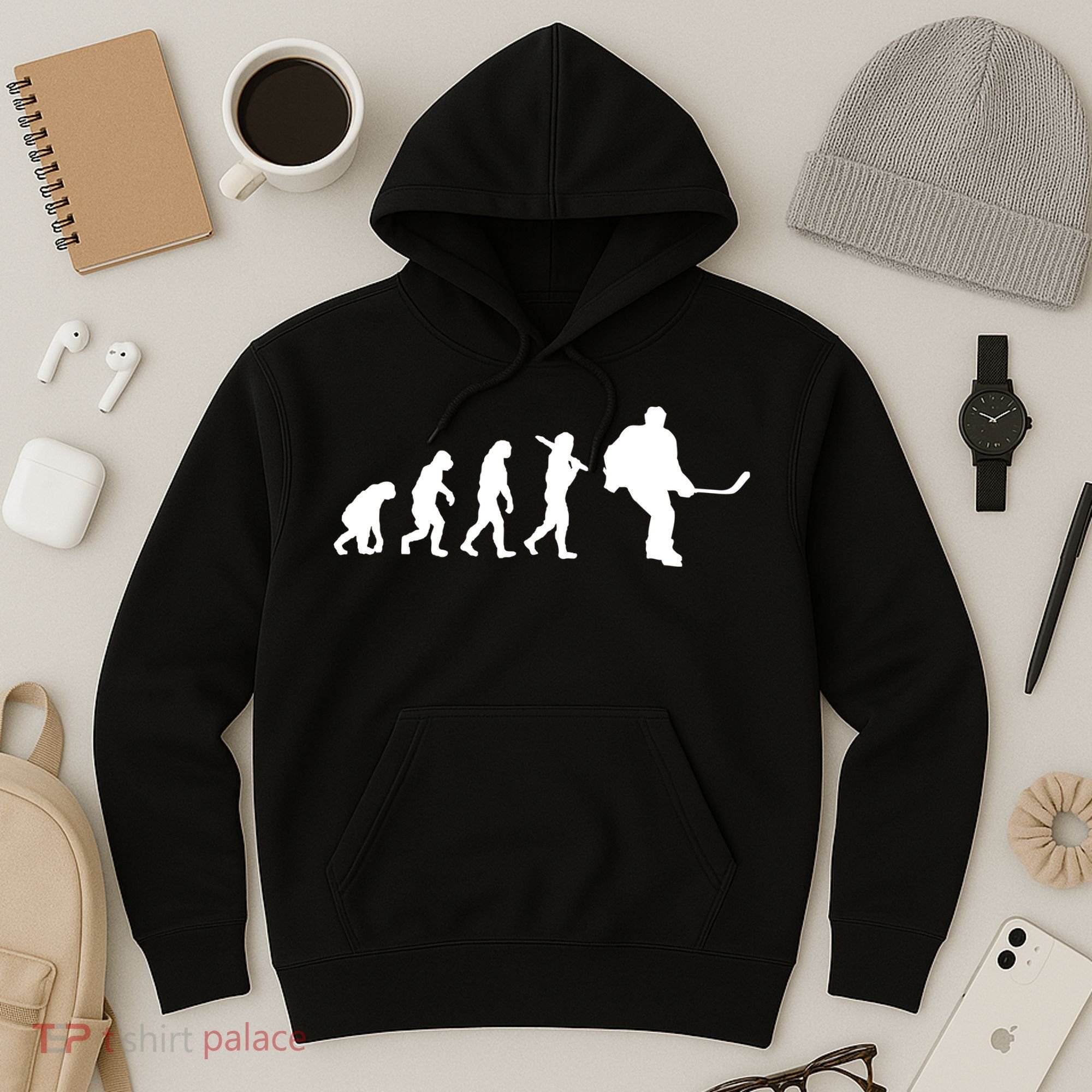 Hockey Evolution Timeline Hoodie