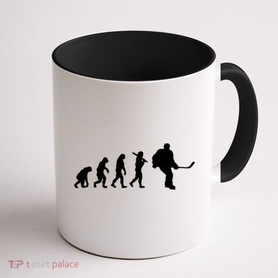 Hockey Evolution Timeline Coffee Mug back