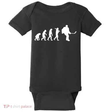 Hockey Evolution Timeline Baby Bodysuit