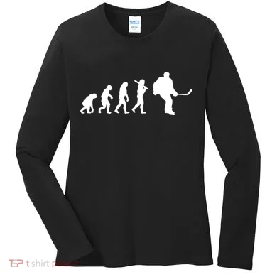 Hockey Evolution Timeline Women's Long Sleeve Shirt