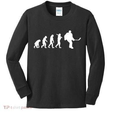 Hockey Evolution Timeline Kids Long Sleeve Shirt