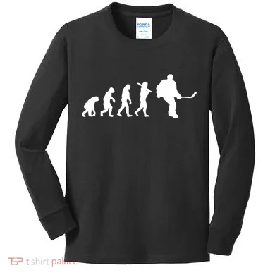 Hockey Evolution Timeline Kids Long Sleeve Shirt