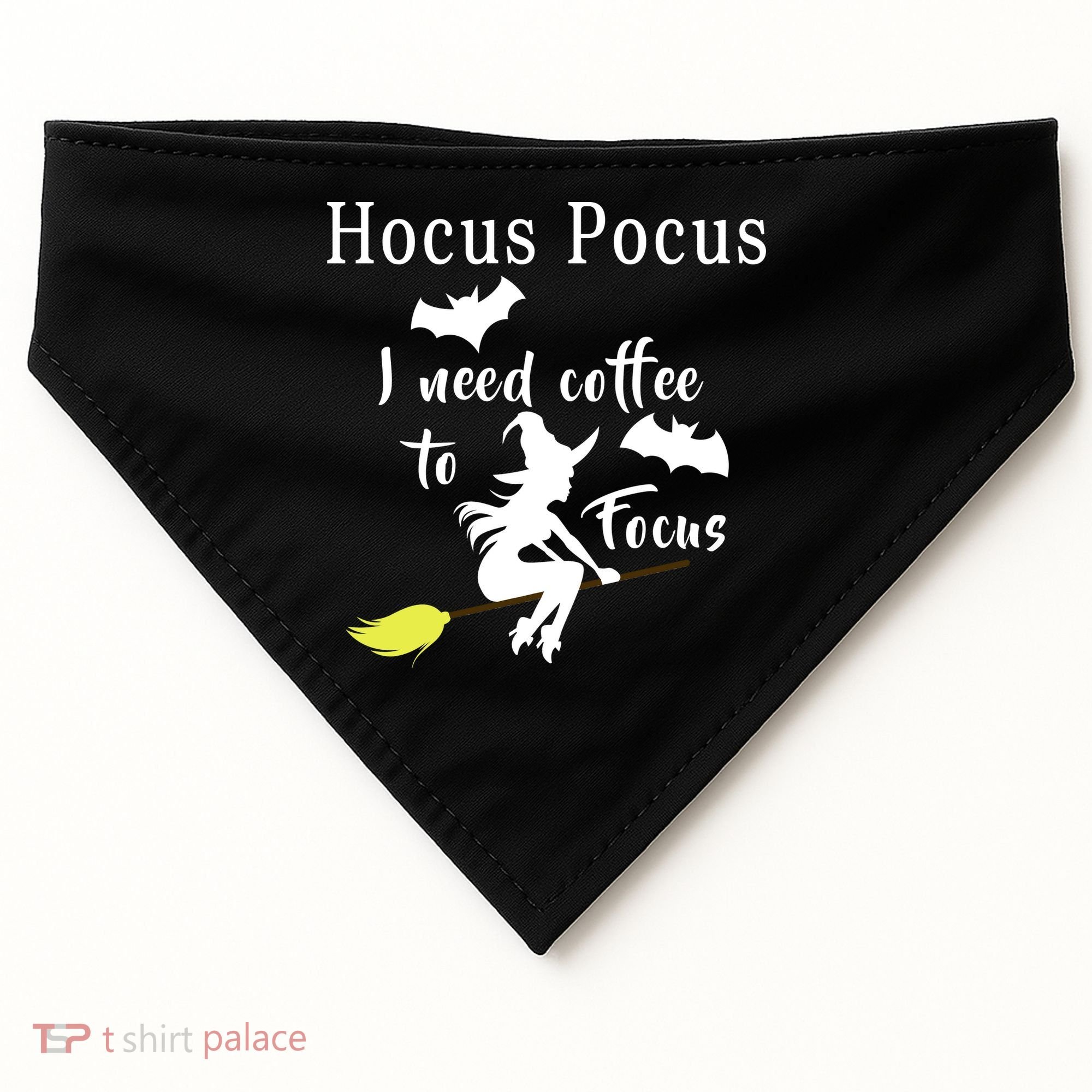 Hocus Pocus I Need Coffee To Focus USA-Made Doggie Bandana