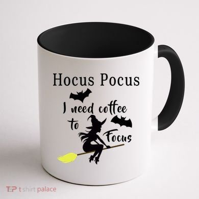 Hocus Pocus I Need Coffee To Focus Coffee Mug back