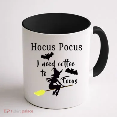 Hocus Pocus I Need Coffee To Focus Coffee Mug back