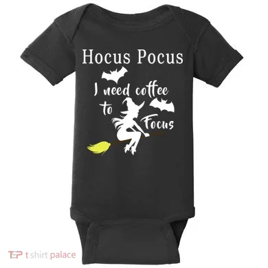 Hocus Pocus I Need Coffee To Focus Baby Bodysuit