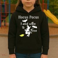 Hocus Pocus I Need Coffee To Focus Kids Hoodie thumb 3