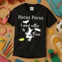 Hocus Pocus I Need Coffee To Focus Kids T-Shirt thumb 3