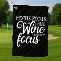 Hocus Pocus I Need Wine To Focus Golf Towel thumb 1