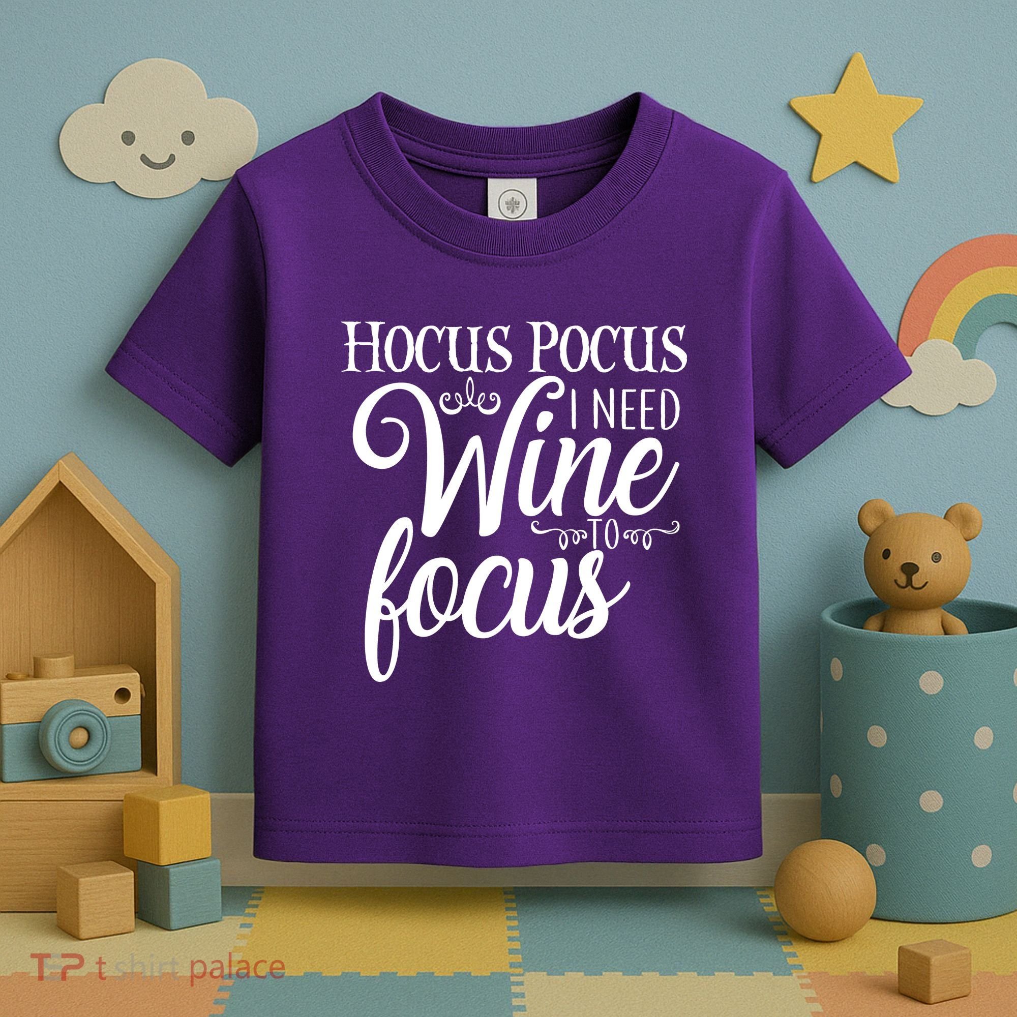 Hocus Pocus I Need Wine To Focus Toddler T-Shirt