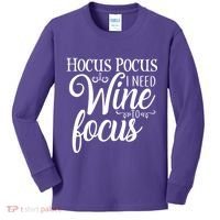 Hocus Pocus I Need Wine To Focus Kids Long Sleeve Shirt thumb 0