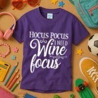 Hocus Pocus I Need Wine To Focus Kids T-Shirt thumb 3