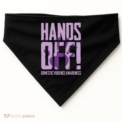 Hands Off Domestic Violence Awareness USA-Made Doggie Bandana