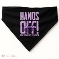 Hands Off Domestic Violence Awareness USA-Made Doggie Bandana thumb 0