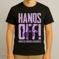 Hands Off Domestic Violence Awareness T-Shirt thumb 3