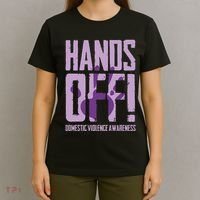 Hands Off Domestic Violence Awareness T-Shirt thumb 4