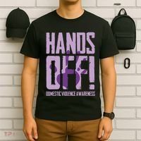 Hands Off Domestic Violence Awareness T-Shirt thumb 6