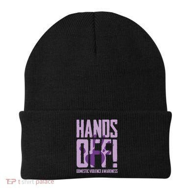 Hands Off Domestic Violence Awareness Beanie