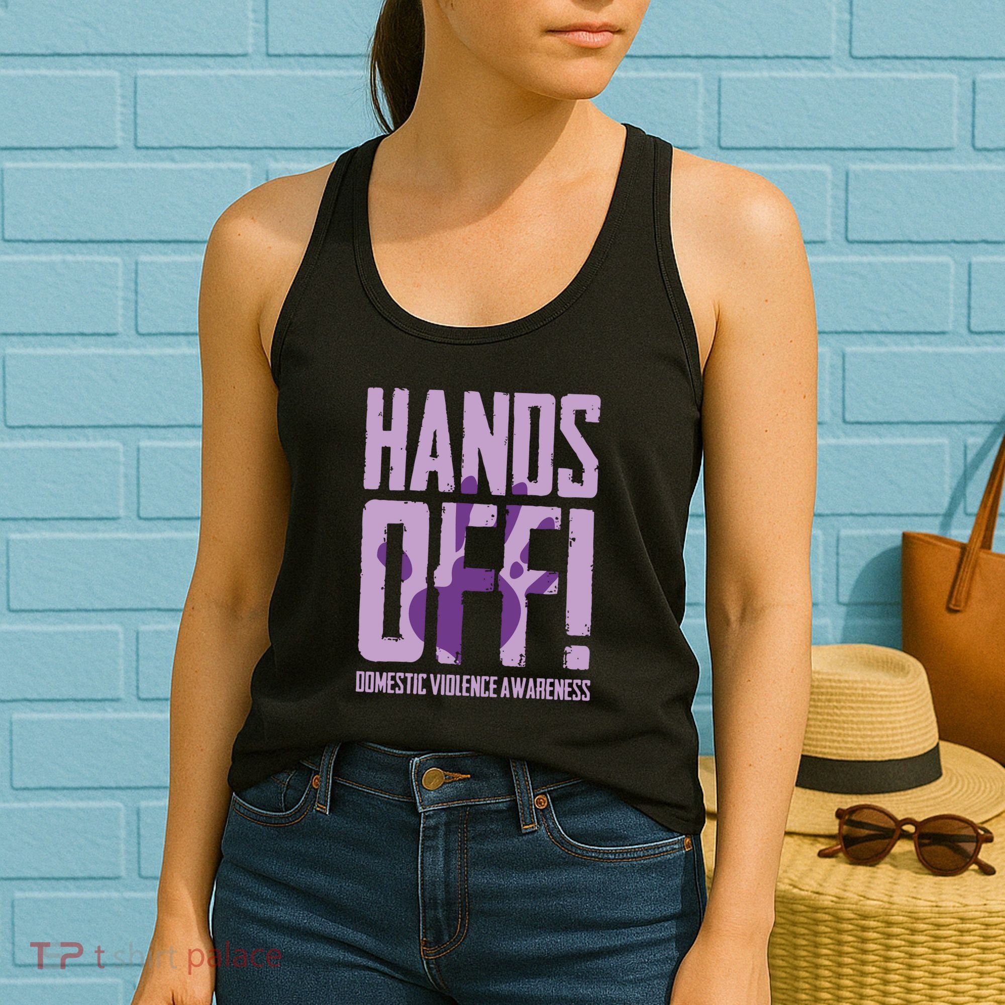 Hands Off Domestic Violence Awareness Women's Tank Top