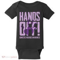 Hands Off Domestic Violence Awareness Baby Bodysuit thumb 0