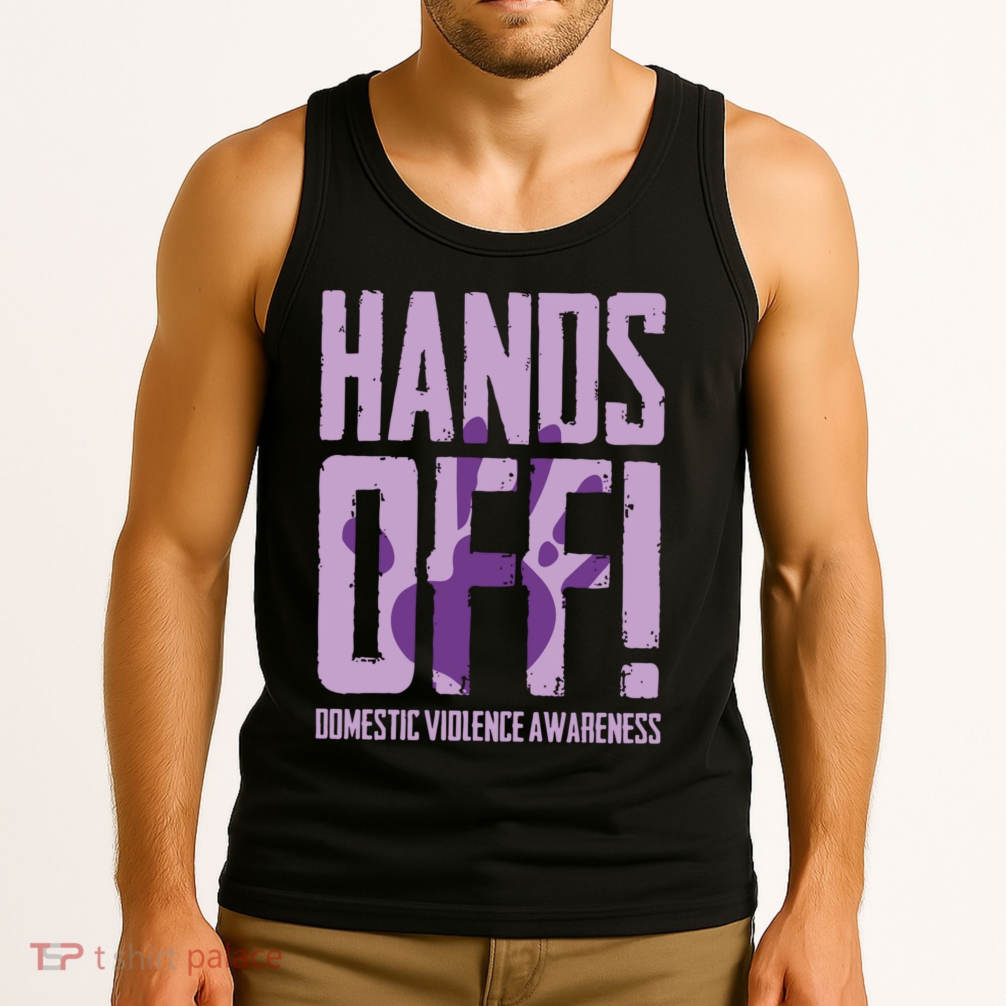 Hands Off Domestic Violence Awareness Tank Top